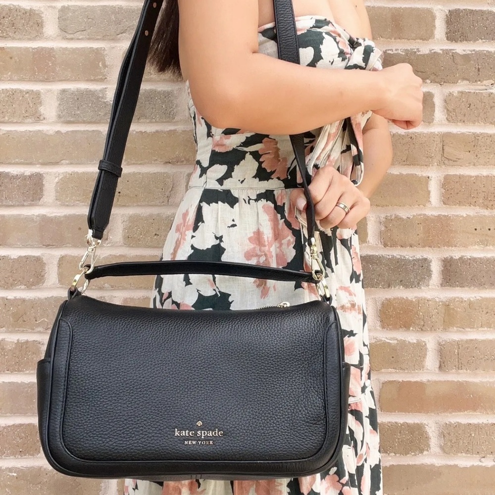 Kate Spade Top Zip Satchel Hobo Crossbody Leather - Picture 1 of 7